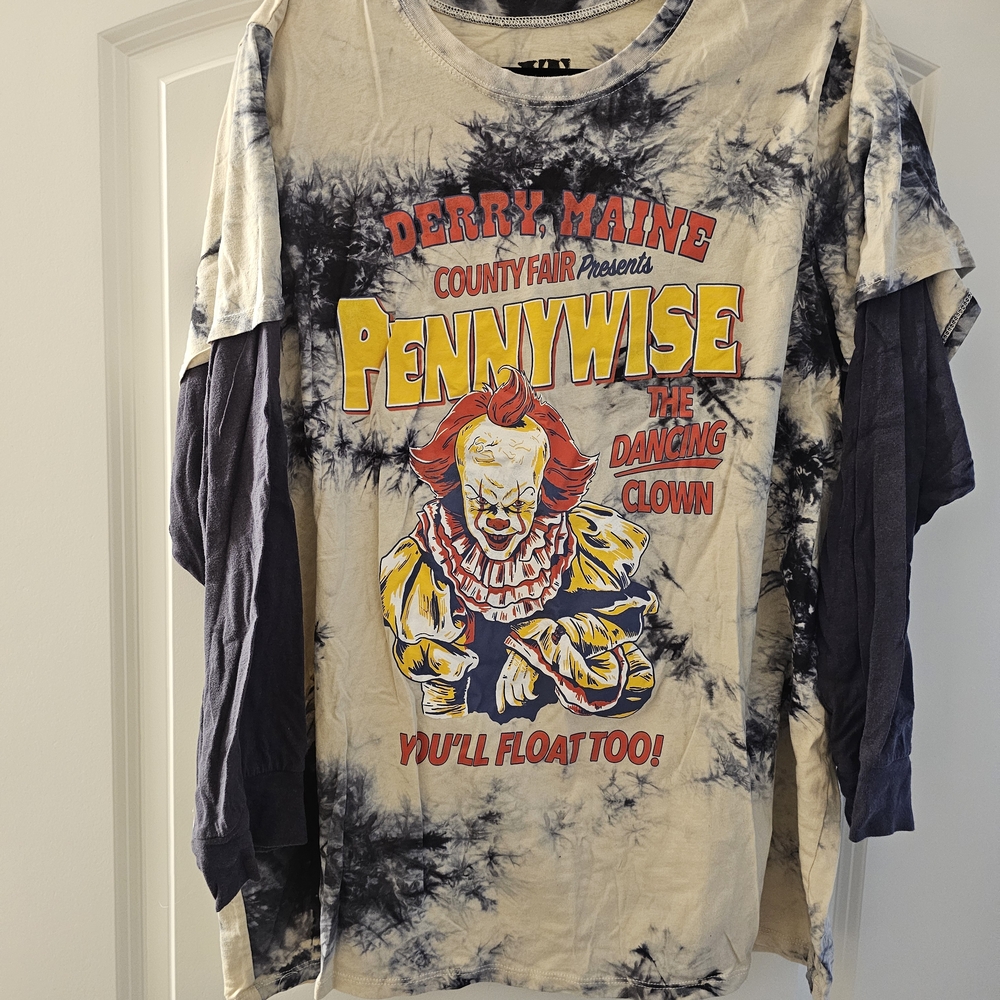 Torrid Cream and Black Pennywise Long Sleeve Tee